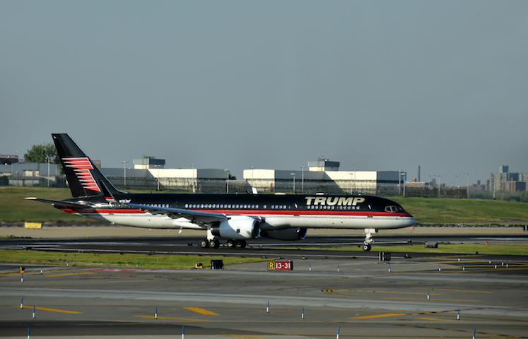 Jet airplane with Trump's logo