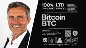Splitbild: Christian Karl (links), Bitcoin-Grafik (rechts)