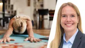 Yoga im Stress (links), Jenna Kortland (rechts)