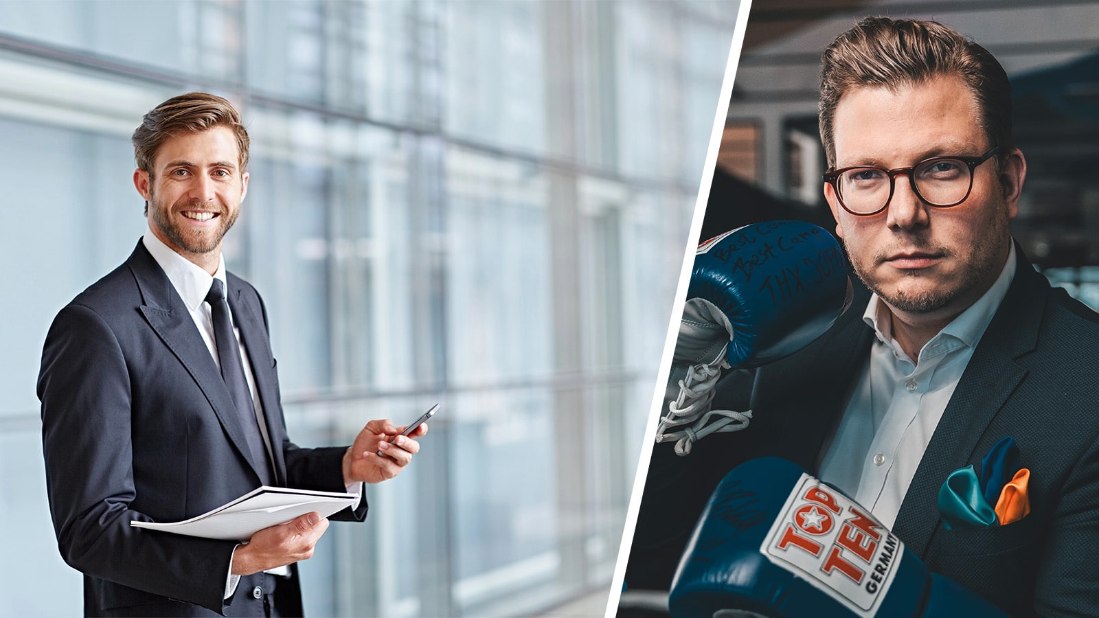 Splitbild: Führungskraft (links), Bernhard Stefan-Müller (rechts)