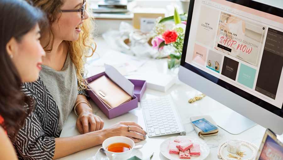 Women Shopping Online Shopaholics Purchase Concept