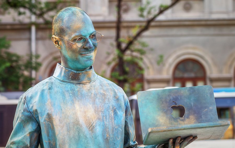 Bucharest, Romania - June 10, 2016:  Steve Jobs living statue at