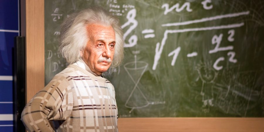 BANGKOK - JUL 22: A waxwork of Albert Einstein on display at Madame Tussauds on July 22, 2015 in Bangkok, Thailand. Madame Tussauds' newest branch hosts waxworks of numerous stars and celebrities.